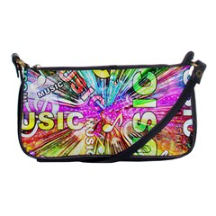 Music Abstract Sound Colorful Shoulder Clutch Bag by Bajindul