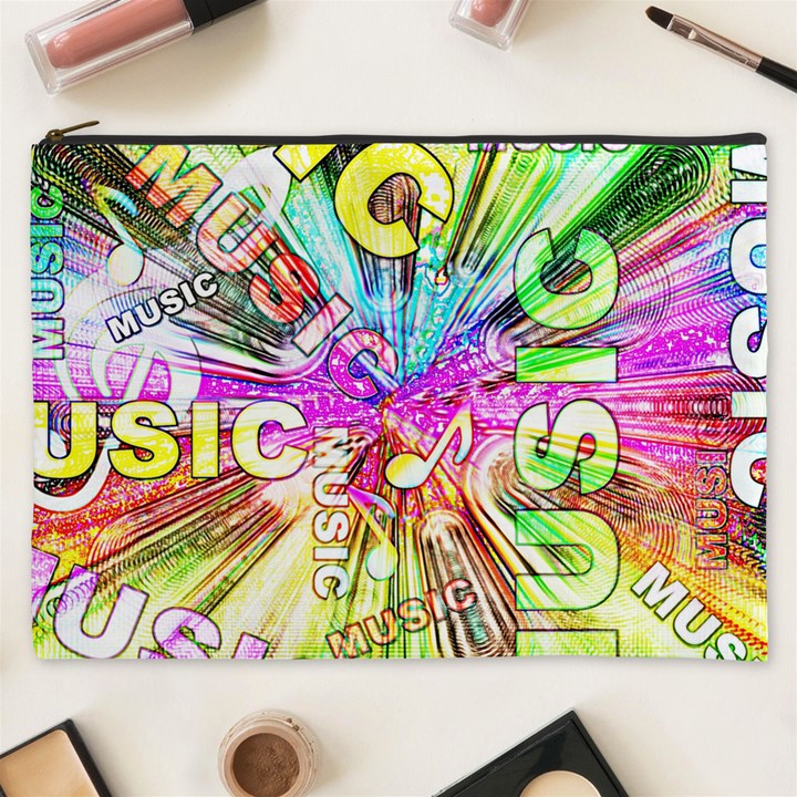 Music Abstract Sound Colorful Cosmetic Bag (XXXL)