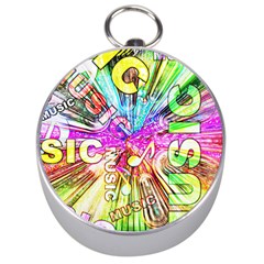 Music Abstract Sound Colorful Silver Compasses by Bajindul