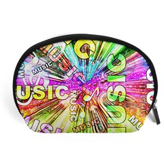 Music Abstract Sound Colorful Accessory Pouch (large) by Bajindul