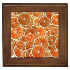 Oranges Background Texture Pattern Framed Tiles by Bajindul