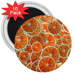 Oranges Background Texture Pattern 3  Magnets (10 Pack)  by Bajindul