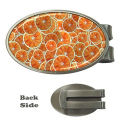 Oranges Background Texture Pattern Money Clips (oval)  by Bajindul