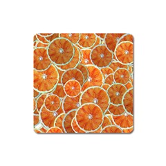 Oranges Background Texture Pattern Square Magnet by Bajindul