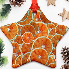 Oranges Background Texture Pattern Star Ornament (two Sides) by Bajindul