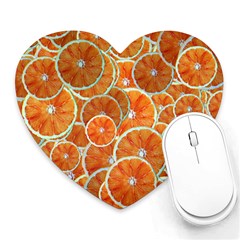 Oranges Background Texture Pattern Heart Mousepads by Bajindul