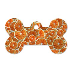 Oranges Background Texture Pattern Dog Tag Bone (two Sides) by Bajindul