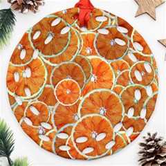 Oranges Background Texture Pattern Ornament (round Filigree) by Bajindul