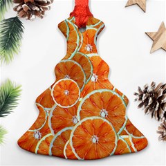 Oranges Background Texture Pattern Ornament (christmas Tree)  by Bajindul