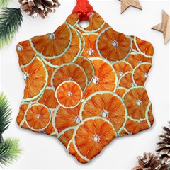 Oranges Background Texture Pattern Snowflake Ornament (two Sides) by Bajindul