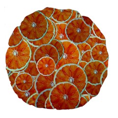 Oranges Background Texture Pattern Large 18  Premium Round Cushions by Bajindul