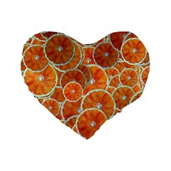 Oranges Background Texture Pattern Standard 16  Premium Heart Shape Cushions by Bajindul