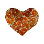 Oranges Background Texture Pattern Standard 16  Premium Flano Heart Shape Cushions Front