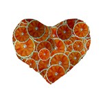 Oranges Background Texture Pattern Standard 16  Premium Flano Heart Shape Cushions Back