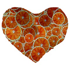 Oranges Background Texture Pattern Large 19  Premium Flano Heart Shape Cushions by Bajindul