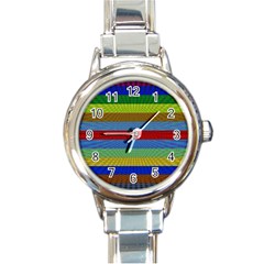 Pattern Background Round Italian Charm Watch by Bajindul