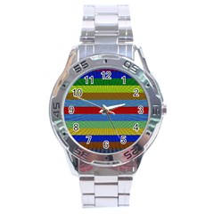 Pattern Background Stainless Steel Analogue Watch by Bajindul