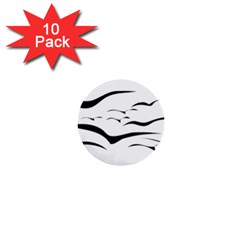 Sky Birds Flying Flock Fly 1  Mini Buttons (10 Pack)  by Bajindul