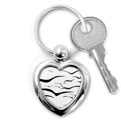 Sky Birds Flying Flock Fly Key Chain (heart) by Bajindul