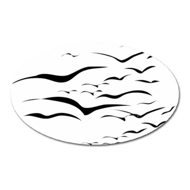 Sky Birds Flying Flock Fly Oval Magnet