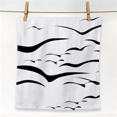 Sky Birds Flying Flock Fly Face Towel by Bajindul