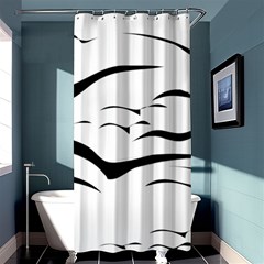 Sky Birds Flying Flock Fly Shower Curtain 36  X 72  (stall)  by Bajindul