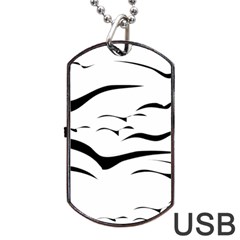 Sky Birds Flying Flock Fly Dog Tag Usb Flash (two Sides) by Bajindul