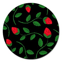 Roses Flowers Spring Flower Nature Magnet 5  (round) by Bajindul