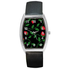 Roses Flowers Spring Flower Nature Barrel Style Metal Watch