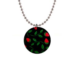 Roses Flowers Spring Flower Nature 1  Button Necklace by Bajindul