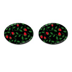 Roses Flowers Spring Flower Nature Cufflinks (oval) by Bajindul