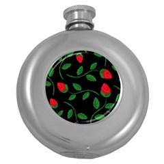 Roses Flowers Spring Flower Nature Round Hip Flask (5 Oz) by Bajindul