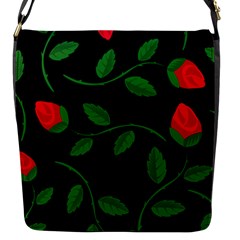 Roses Flowers Spring Flower Nature Flap Closure Messenger Bag (s)