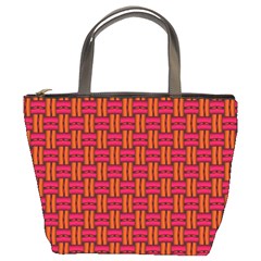 Pattern Red Background Structure Bucket Bag by Bajindul