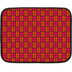 Pattern Red Background Structure Fleece Blanket (mini) by Bajindul