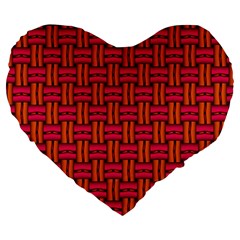 Pattern Red Background Structure Large 19  Premium Heart Shape Cushions by Bajindul