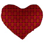 Pattern Red Background Structure Large 19  Premium Heart Shape Cushions Front