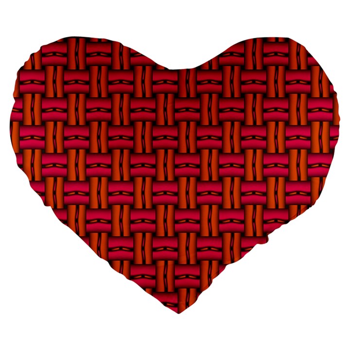 Pattern Red Background Structure Large 19  Premium Heart Shape Cushions