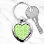 Zephyranthes Candida White Flowers Key Chain (Heart) Front