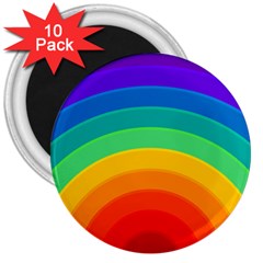 Rainbow Background Colorful 3  Magnets (10 Pack)  by Bajindul