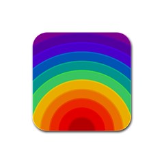 Rainbow Background Colorful Rubber Square Coaster (4 Pack)  by Bajindul