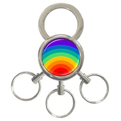 Rainbow Background Colorful 3-ring Key Chain by Bajindul