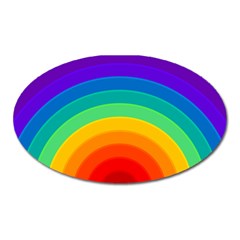 Rainbow Background Colorful Oval Magnet by Bajindul