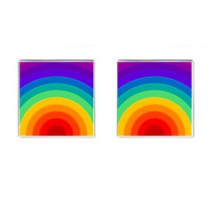 Rainbow Background Colorful Cufflinks (square) by Bajindul