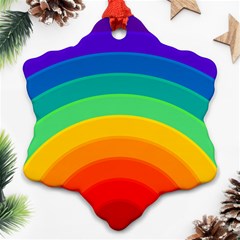 Rainbow Background Colorful Ornament (snowflake) by Bajindul