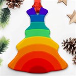 Rainbow Background Colorful Ornament (Christmas Tree)  Front