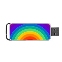 Rainbow Background Colorful Portable Usb Flash (one Side) by Bajindul