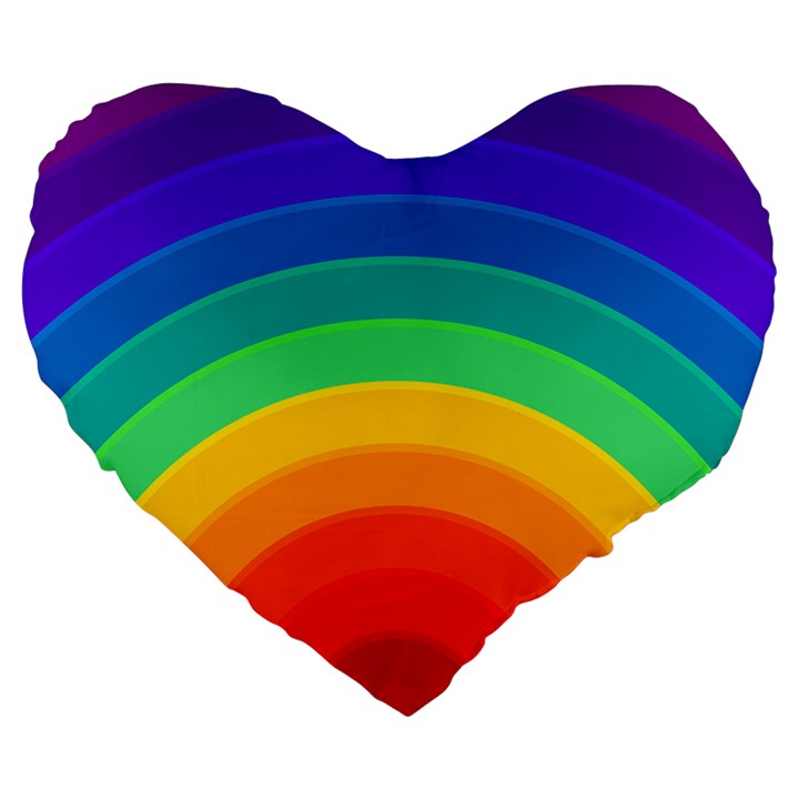 Rainbow Background Colorful Large 19  Premium Heart Shape Cushions