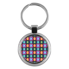 Squares Spheres Backgrounds Texture Key Chain (round) by Bajindul