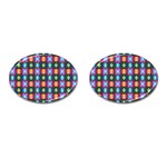 Squares Spheres Backgrounds Texture Cufflinks (Oval) Front(Pair)